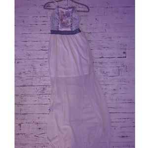 white & patterned dress